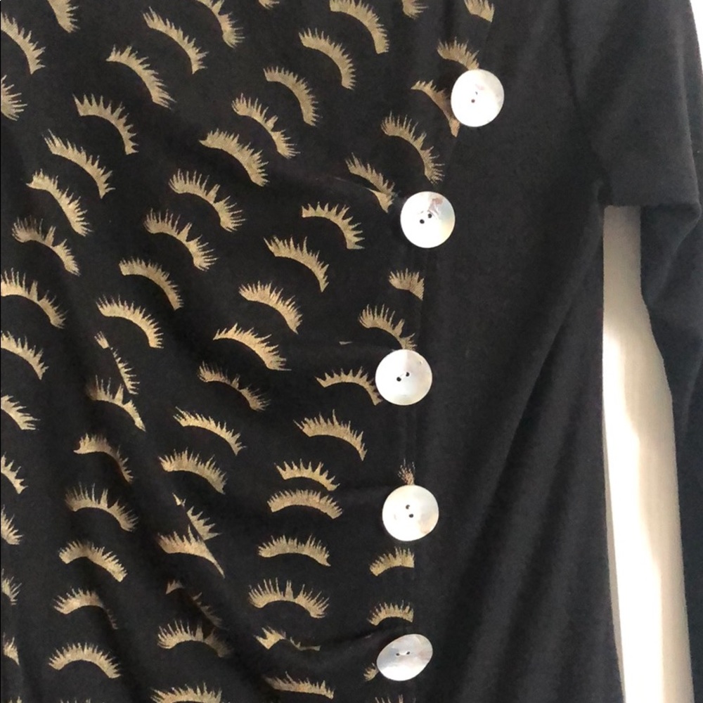 Black Tunic With Ruching And Shell Buttons - image 2